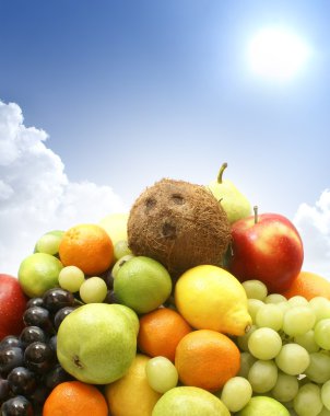 Beyaz üzerine ayrılmış meyveler