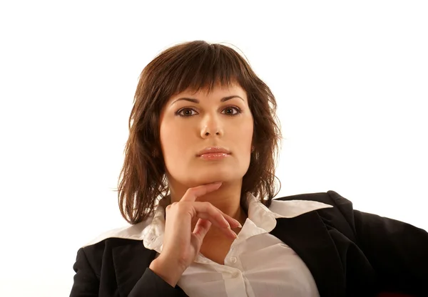 Retrato de mujer de negocios aislada en blanco —  Fotos de Stock