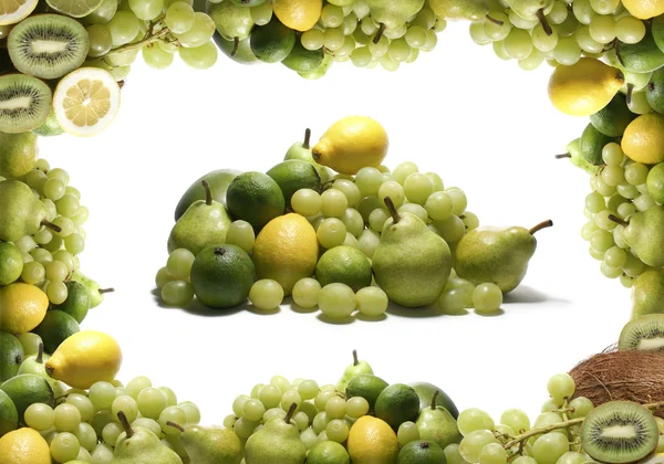 Green fruits isolated on white — Stock Photo, Image