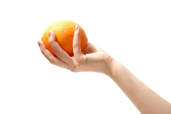Naranja en mano — Foto de Stock
