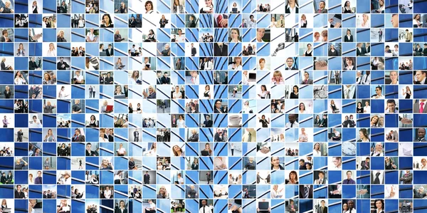 Große Business-Collage aus 225 verschiedenen Bildern und abstrakten Elementen. — Stockfoto