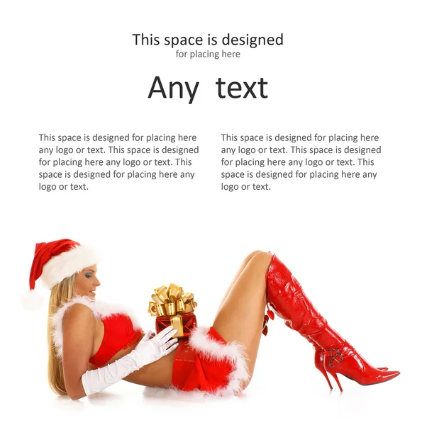 Mladá sexy santa — Stock fotografie