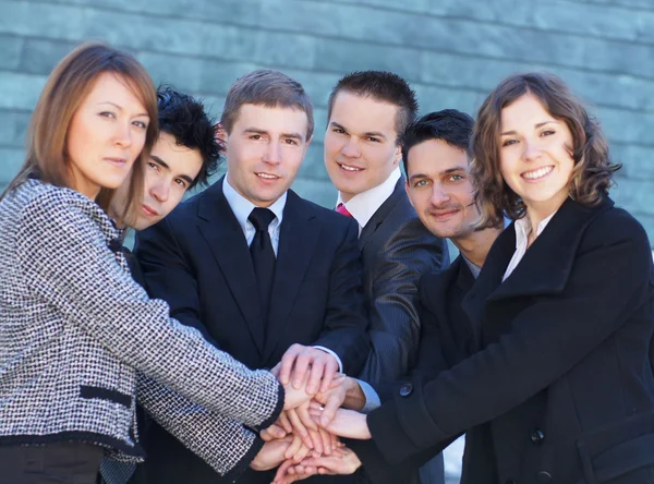 Business team over modern background — Stock Photo, Image