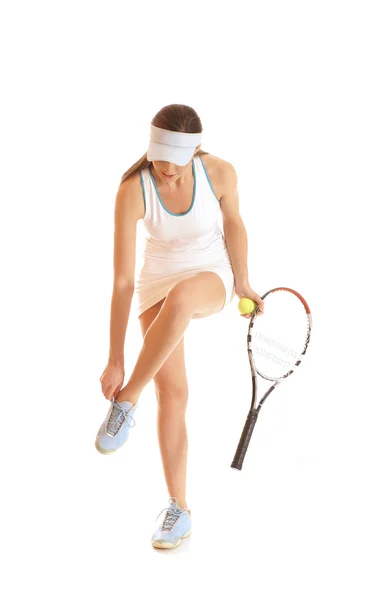 Junge fitte Tennisspielerin — Stockfoto