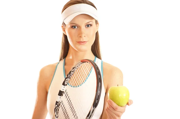 Junge fitte Tennisspielerin — Stockfoto