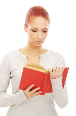 kitap çekici genç kadın