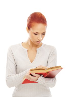 kitap çekici genç kadın