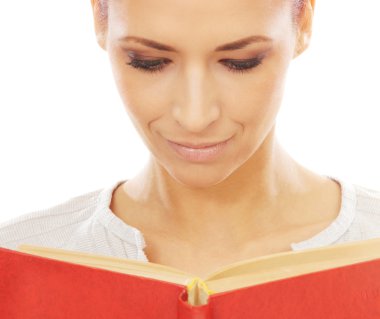 kitap çekici genç kadın