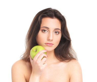 genç, sağlıklı ve doğal esmer