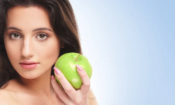 Portrait of young and healthy brunette — Stock Photo, Image