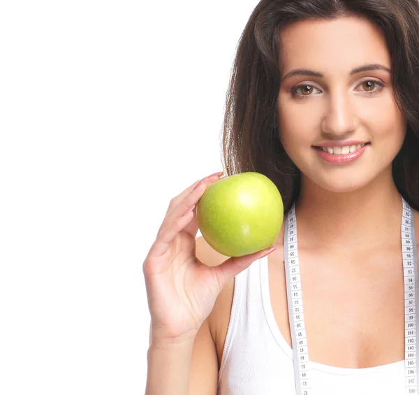 Jonge, natuurlijke en gezonde brunette — Stockfoto