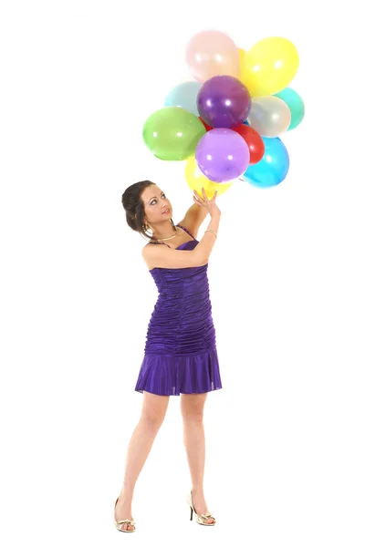 Attaktives junges Mädchen mit Luftballons — Stockfoto