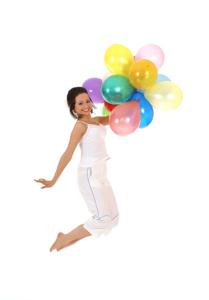 Attactive young girl with balloons — Stock Photo, Image