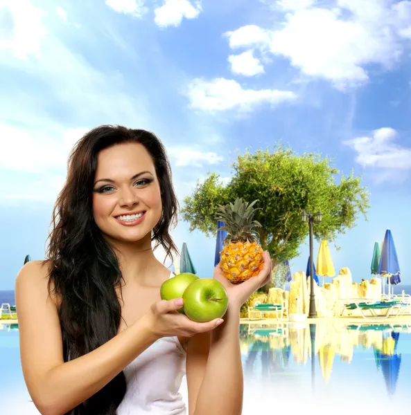 Portrait of young and healthy woman as dieting concept — Stock Photo, Image