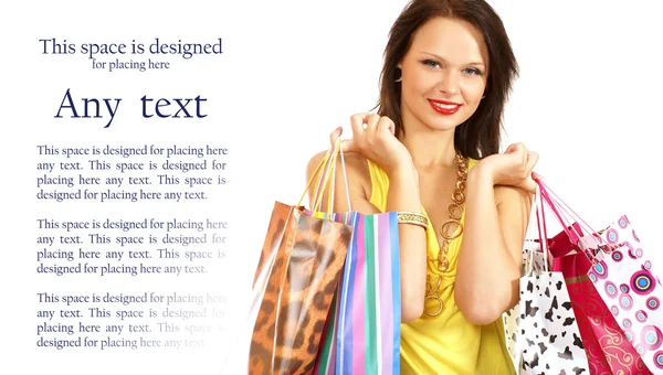 Mulher atraente fazendo compras — Fotografia de Stock