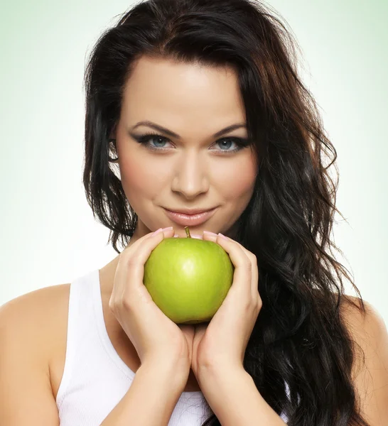 Jeune belle femme sportive isolée sur blanc — Photo