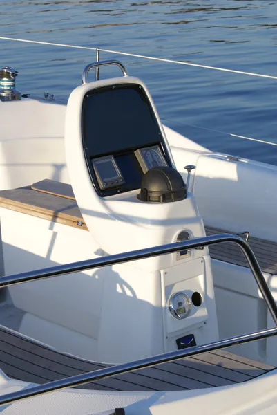 Navigation console of luxury yacht — Stock Photo, Image