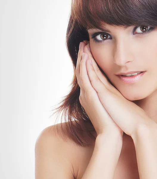 Portrait of young and healthy brunette — Stock Photo, Image