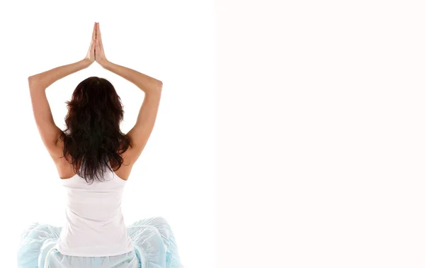 Jovem ajuste morena meditando — Fotografia de Stock