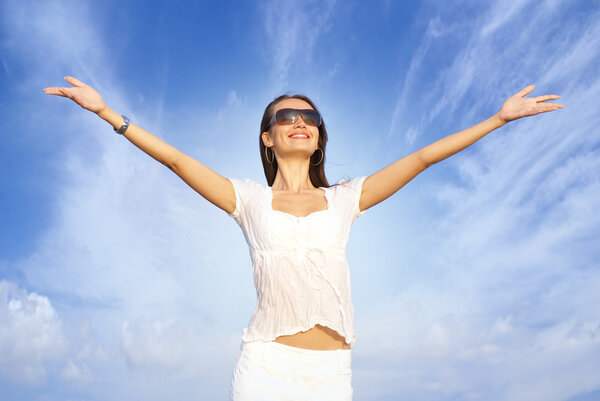 Portrait of young happy woman