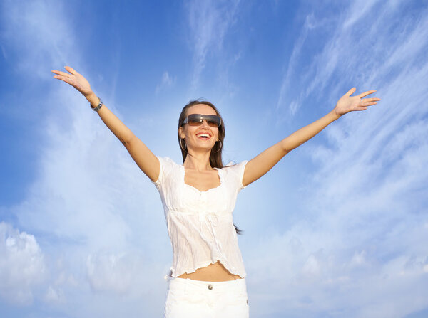 Portrait of young happy woman