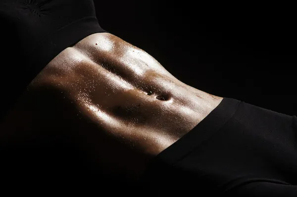 Sexy tělo mladé atraktivní sportovní břicho — Stock fotografie