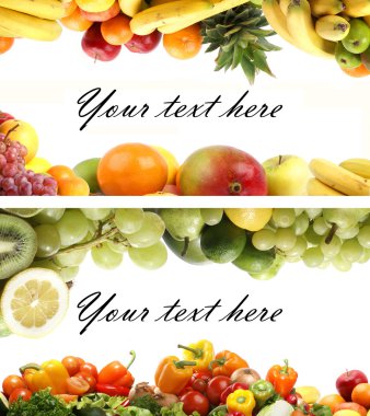 Beyaz üzerine ayrılmış meyveler