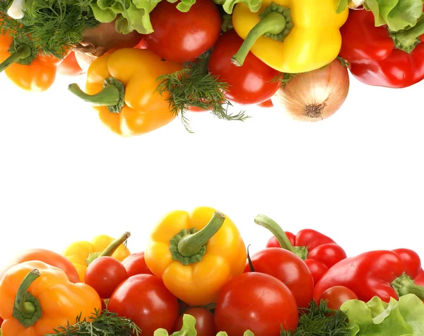 Fresh tasty vegetables isolated on white — Stock Photo, Image