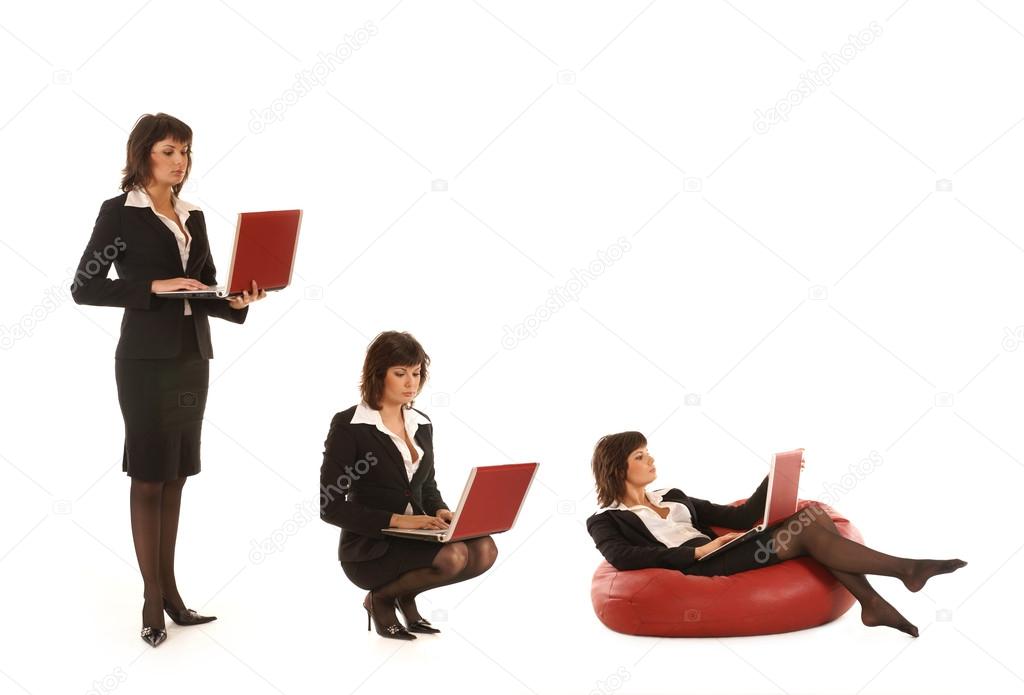 Attractive businesswoman with notebook