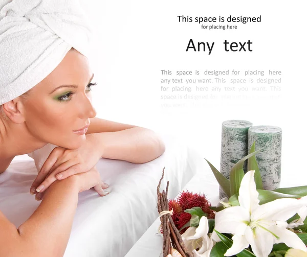 Attractive woman getting spa treatment — Stock Photo, Image