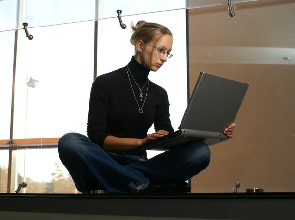 Young Lady with notebook — Stock Photo, Image