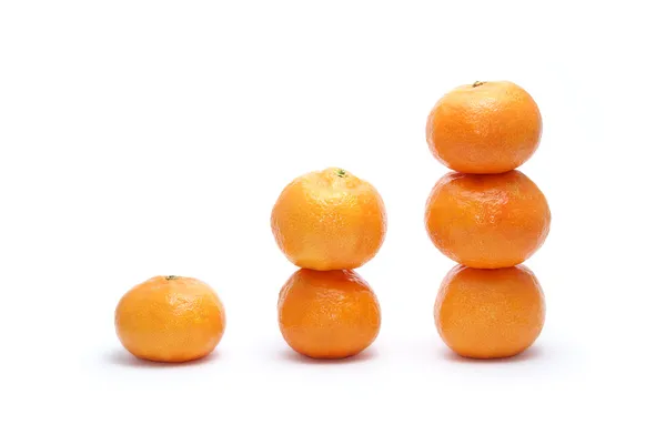 Tangerinas doces amarelas e laranjas — Fotografia de Stock
