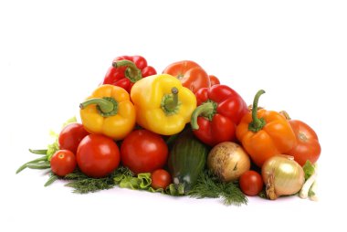 beyaz izole lezzetli taze sebze