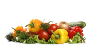 beyaz izole lezzetli taze sebze