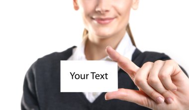 iş kadını ziyaret kart ile