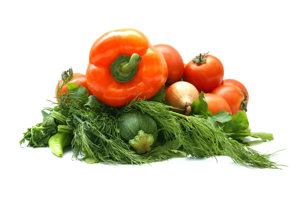 Świeży, smaczny warzywa na białym tle — Zdjęcie stockowe