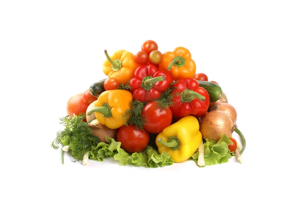 Φρέσκα νόστιμα λαχανικά που απομονώνονται σε λευκό — Φωτογραφία Αρχείου