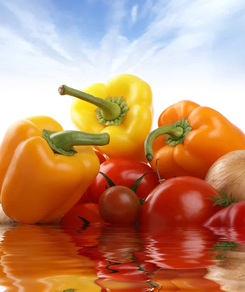 Verduras saborosas frescas isoladas em branco — Fotografia de Stock