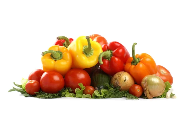 Fresh tasty vegetables isolated on white — Stock Photo, Image