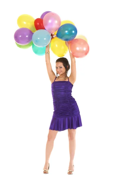 Attactive 年轻女孩与气球 — 图库照片