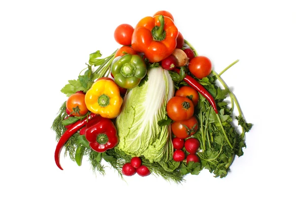 新鲜美味的蔬菜上白色隔离 免版税图库图片