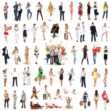 Group of many different isolated on white clipart