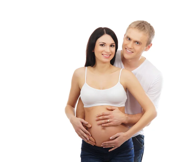 Beautiful pregnant woman and her husband — Stock Photo, Image