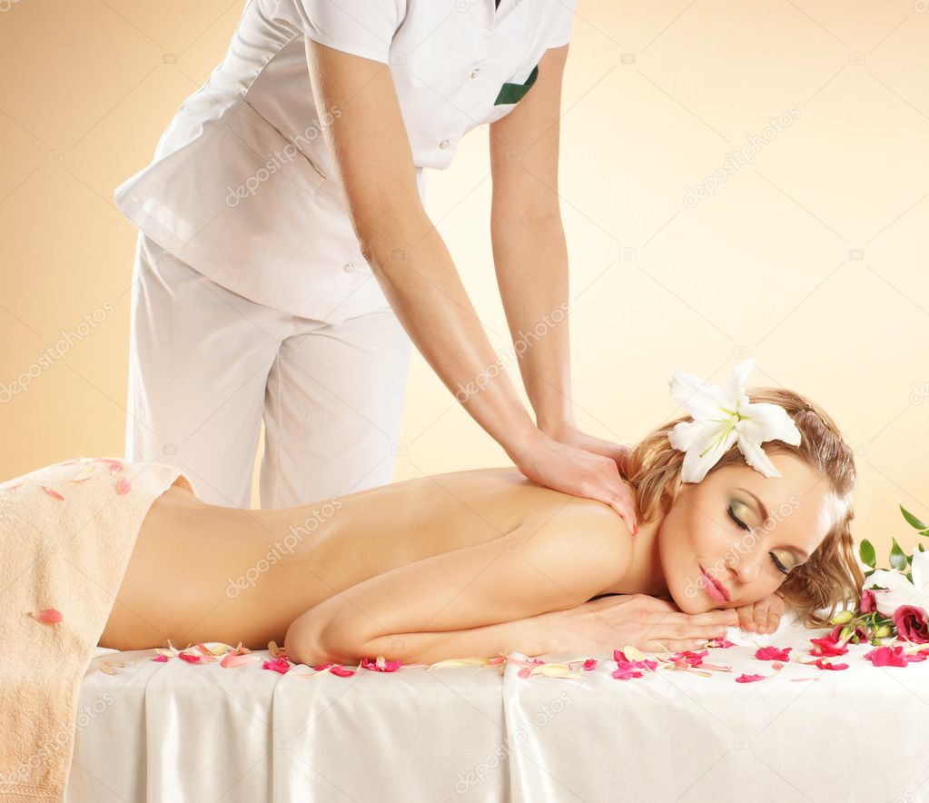 Young and beautiful woman getting spa treatment
