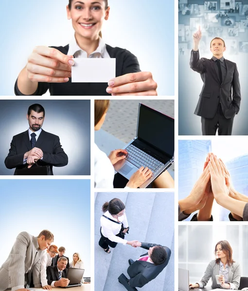 Collage con muchos negocios diferentes trabajando juntos — Foto de Stock