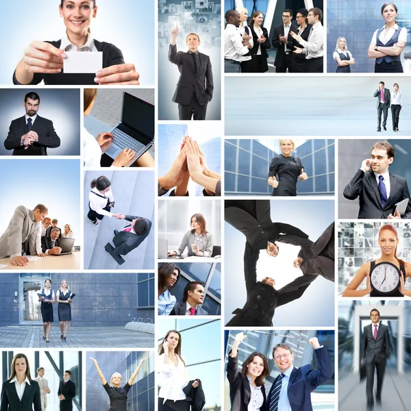 Collage met een heleboel verschillende business samen te werken — Stockfoto