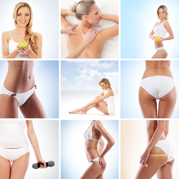 Spa, sağlık, spor ve beslenme kolaj