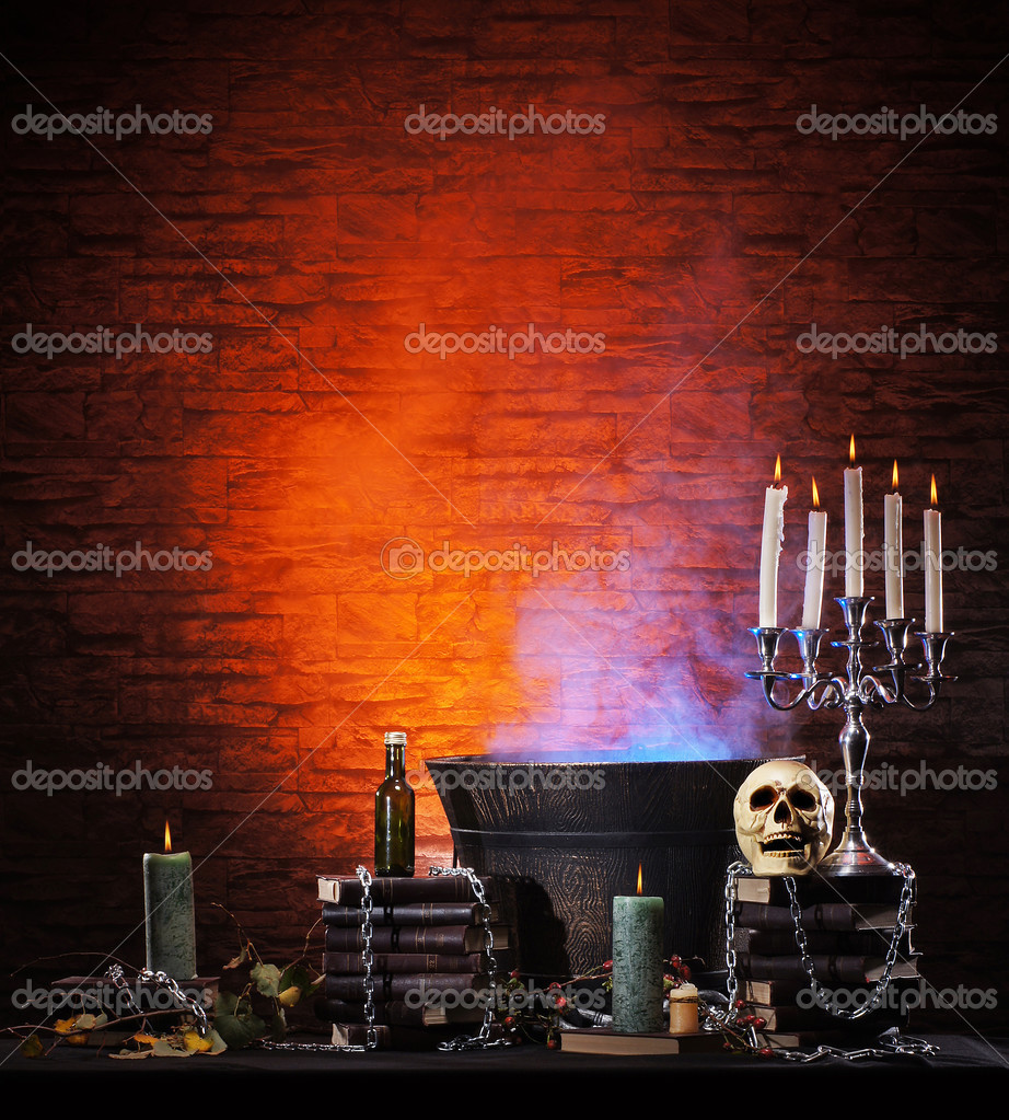 Halloween still-life background Stock Photo by ©shmeljov 29549409