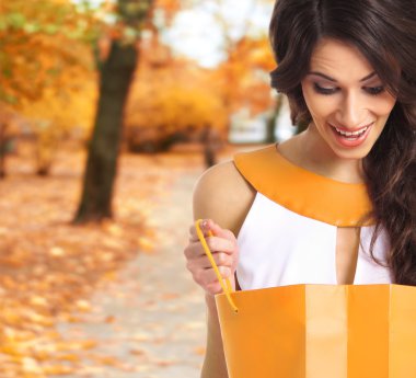 bazı alışveriş torbaları üzerinde beyaz izole olan güzel kadın