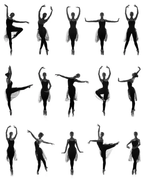 Conjunto de diferentes poses de ballet . —  Fotos de Stock